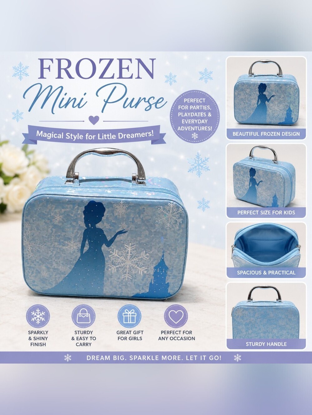 Frozen Blue Mini Purse with Silhouette Design